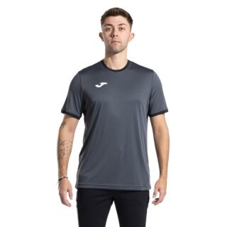 Joma Sport T-shirt Combi Premium (100% Polyester, breathable) anthracite grey/black men's