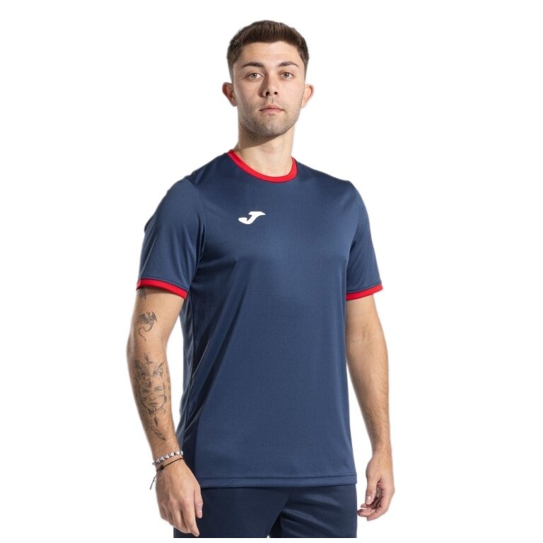 Joma Sport T-shirt Combi Premium (100% Polyester, breathable) navy/red men's