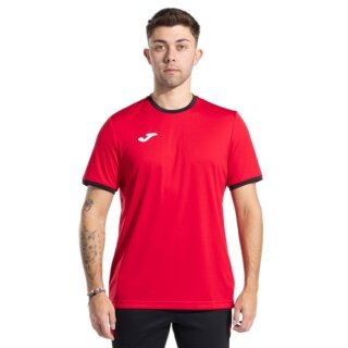 Joma Sport T-shirt Combi Premium (100% Polyester, breathable) red/black men's