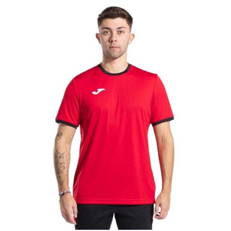 Joma Sport T-shirt Combi Premium (100% Polyester, breathable) red/black men's