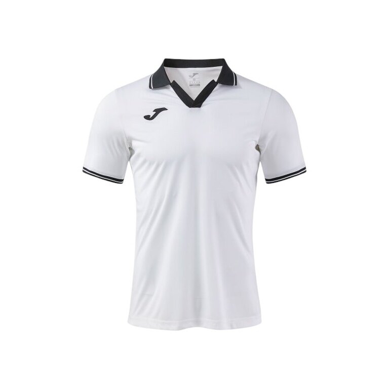Joma Tennis Polo Galaxy (100% recycled Polyester, lightweight, breathable) white/black men's