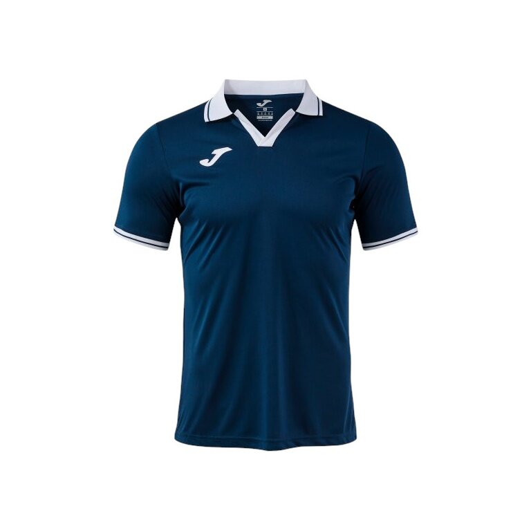 Joma Tennis Polo Galaxy (100% recycled Polyester, lightweight, breathable) navy blue/white men's