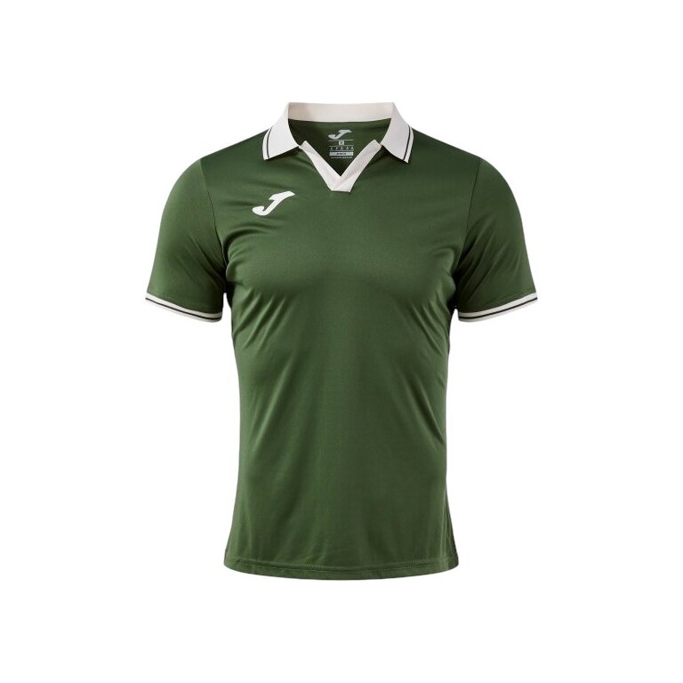 Joma Tennis Polo Galaxy (100% recycled Polyester, lightweight, breathable) dark green/beige men's