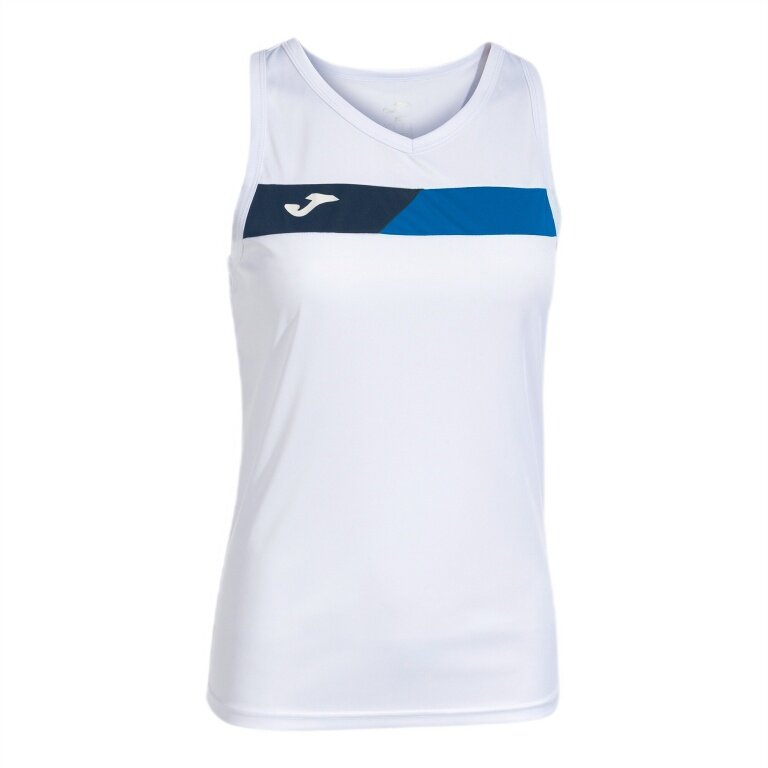 Joma Tennis Tank Court Sleeveless (optimal freedom of movement) white/royal blue ladies