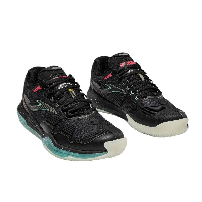 Joma Tennis Shoes Point 2601 Clay/Sand Court Black/Teal Men's