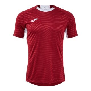 Joma Training T-shirt Kick Pro (elastic material, lightweight, breathable) burgundy/white men's