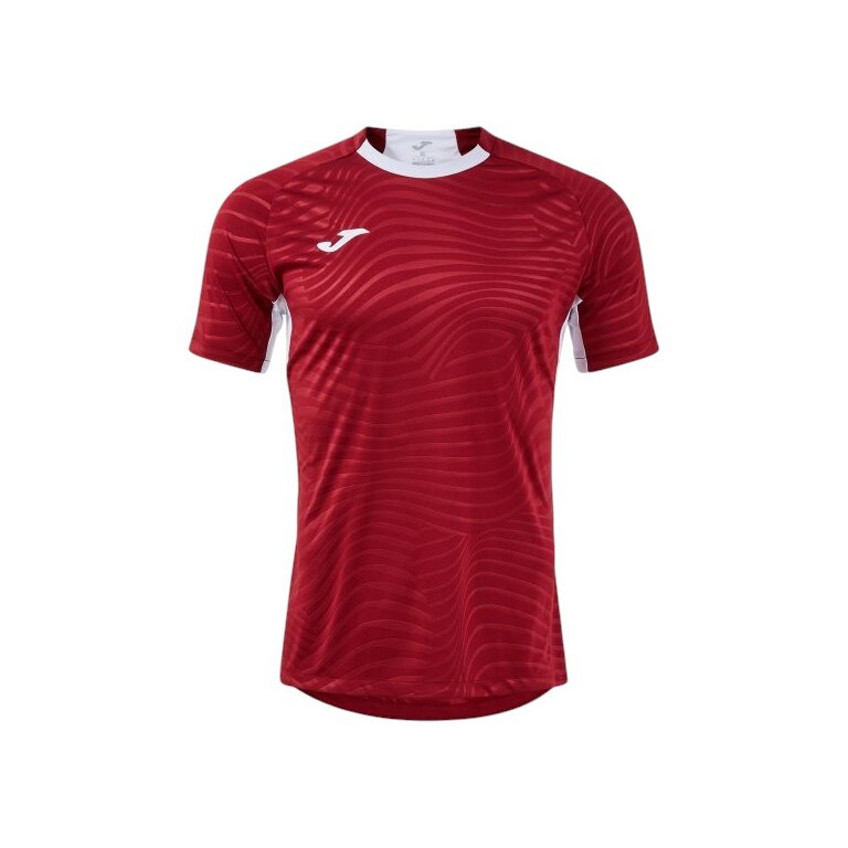 Joma Training T-shirt Kick Pro (elastic material, lightweight, breathable) burgundy/white men's