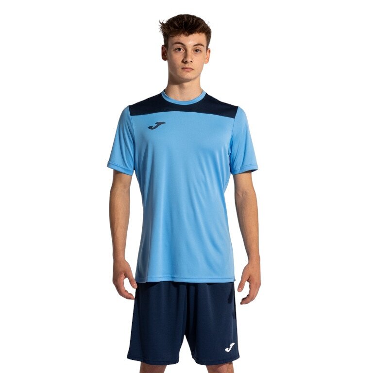 Joma tracksuit (shorts and short-sleeved shirt) Phoenix III set light blue/navy blue men's