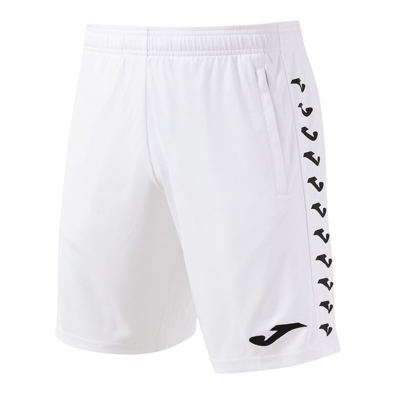 Joma Bermuda Heroic Training Shorts (100% Polyester, with side pockets) white men