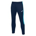 Joma Eco Championship Training Trousers (optimal freedom of movement, elastic waistband with drawstring) long navy blue/turquoise men's