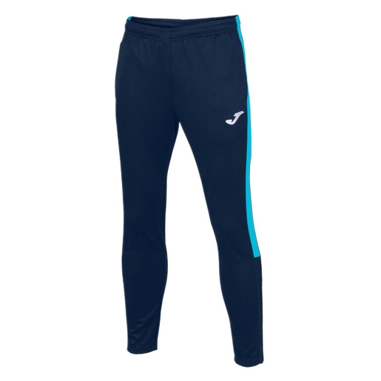 Joma Eco Championship Training Trousers (optimal freedom of movement, elastic waistband with drawstring) long navy blue/turquoise men's