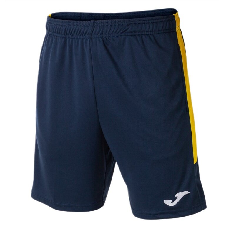 Joma Eco Championship Bermuda Training Trousers (optimal freedom of movement, elastic waistband with drawstring) short navy blue/yellow men's