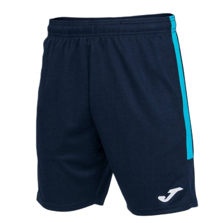 Joma Eco Championship Bermuda Training Trousers (optimal freedom of movement, elastic waistband with drawstring) short navy blue/turquoise men's