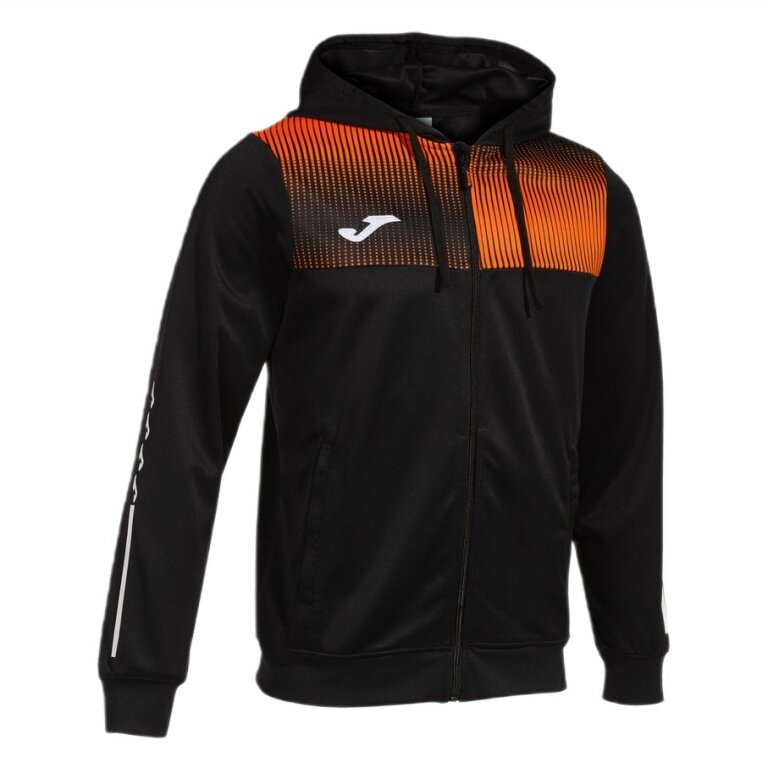Joma Eco Supernova Full Zip Training Jacket with Hood (recycled polyester, soft material) black/orange men's
