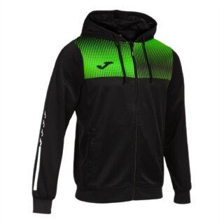 Joma Eco Supernova Full Zip Training Jacket with Hood (recycled polyester, soft material) black/green men's