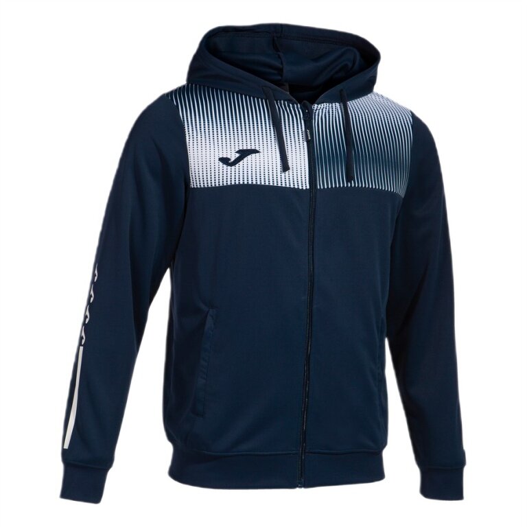Joma Eco Supernova Full Zip Training Jacket with Hood (recycled polyester, soft material) navy blue/white men's