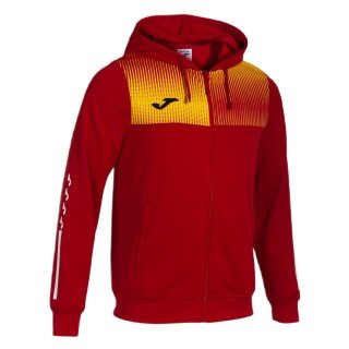 Joma Eco Supernova Full Zip Training Jacket with Hood (recycled polyester, soft material) red/yellow men's