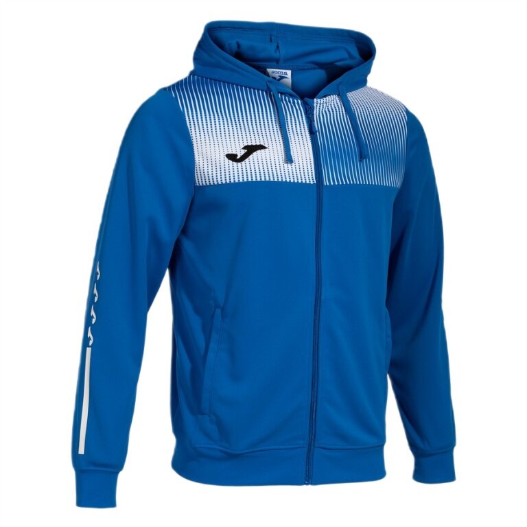 Joma Eco Supernova Full Zip Training Jacket with Hood (recycled polyester, soft material) royal blue/white men's