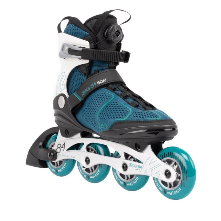 K2 Inline Skates Alexis 84 Boa (Wheels: 84mm/83A, Bearings: ILQ 7) teal blue/white ladies