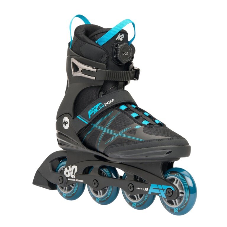 K2 Inline Skates F.I.T. 80 Boa (Wheels: 80mm/82A, Bearings: ABEC 5) black/blue men's