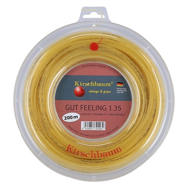 Kirschbaum Tennis String Gut Feeling (Arm Protection+Touch) natural 200m Roll