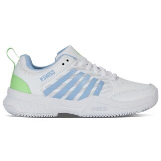 KSwiss Court Express 2 Clay/Sand Tennis Shoes 2025 White/Blue/Green Ladies