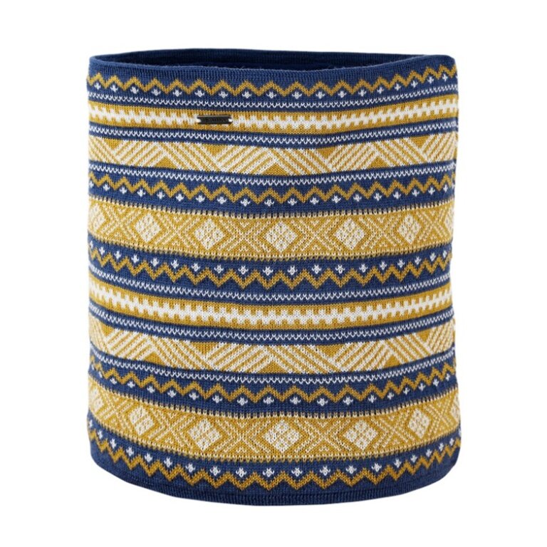 Kama multifunctional scarf (neck scarf) S35 - merino wool - blue/yellow - 1 piece