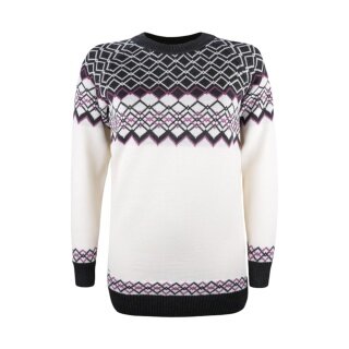 Kama Sweater Jumper 5045 with Nordic Pattern (Merino Wool Blend) white Ladies
