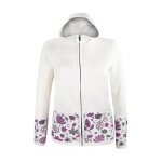 Kama Hooded Sweatshirt 5050 Full Zip (Merino Wool Blend, Windproof, Breathable) White Ladies