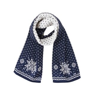 Kama Scarf (Merino Wool) S23 - navy blue/white 160cm x 25cm - 1 piece