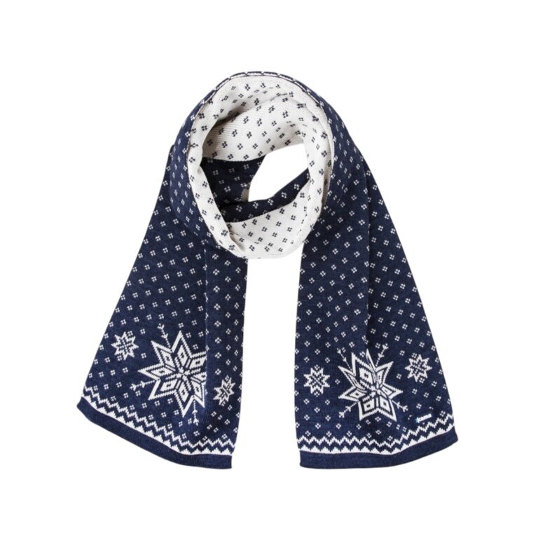 Kama Scarf (Merino Wool) S23 - navy blue/white 160cm x 25cm - 1 piece