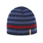Kama knitted hat (beanie) A162 Merino - navy blue/blue/red - 1 piece