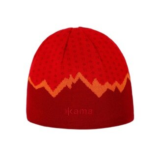 Kama knitted hat (beanie) A169 Kamakadze Merino - red - 1 piece
