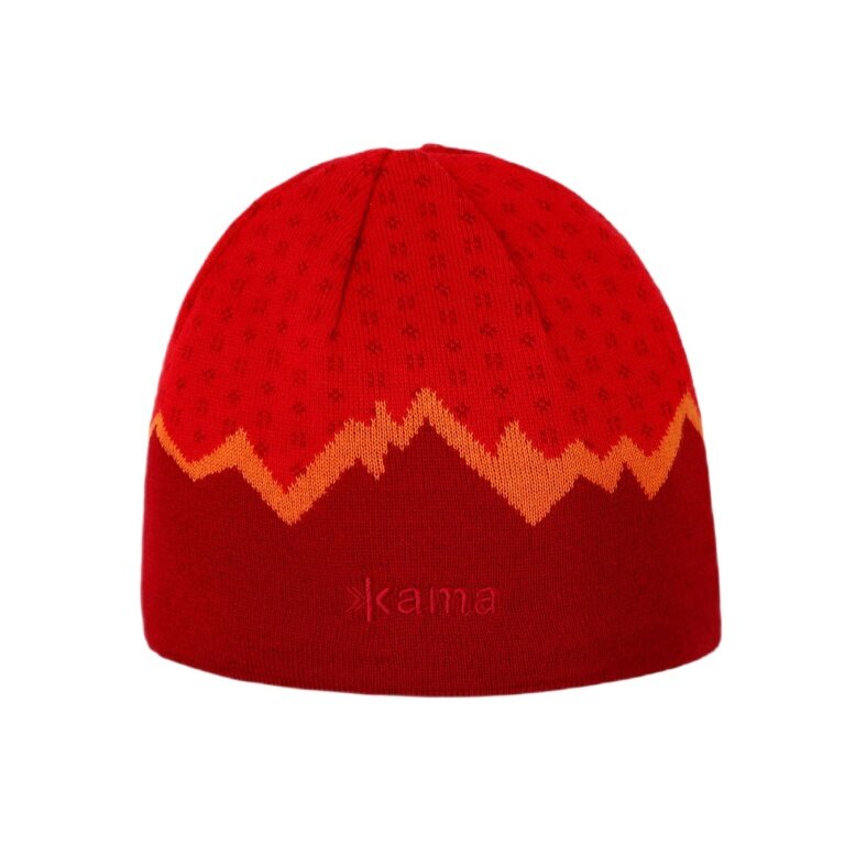 Kama knitted hat (beanie) A169 Kamakadze Merino - red - 1 piece