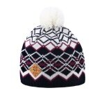 Kama knitted hat (pom-pom) A172 Merino - ladies navy blue/white - 1 piece