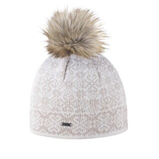 Kama knitted hat (pom-pom) A173 Merino - ladies white - 1 piece