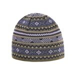 Kama knitted hat (beanie) A174 Merino - ladies dark green/black/white - 1 piece