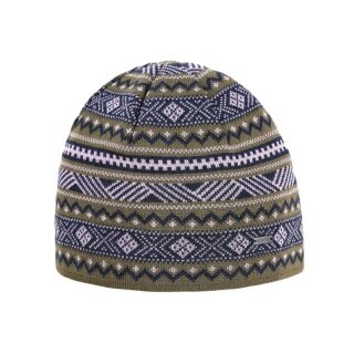 Kama knitted hat (beanie) A174 Merino - ladies dark green/black/white - 1 piece