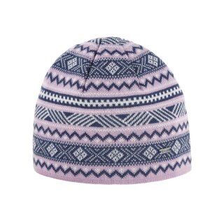 Kama knitted hat (beanie) A174 Merino - ladies pink/white/blue - 1 piece