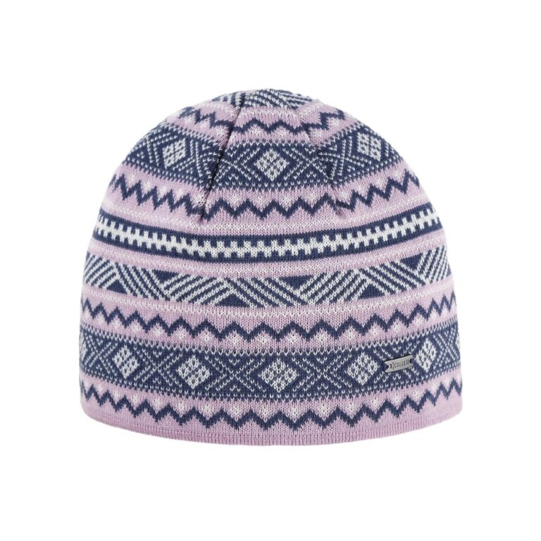 Kama knitted hat (beanie) A174 Merino - ladies pink/white/blue - 1 piece
