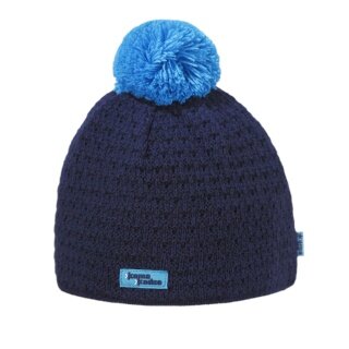 Kama knitted hat (pom-pom) K36 Merino Kamakadze - navy blue/blue - 1 piece