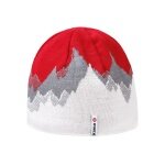 Kama knitted hat (beanie) K64 Merino Kamakadze - white/red/grey - 1 piece