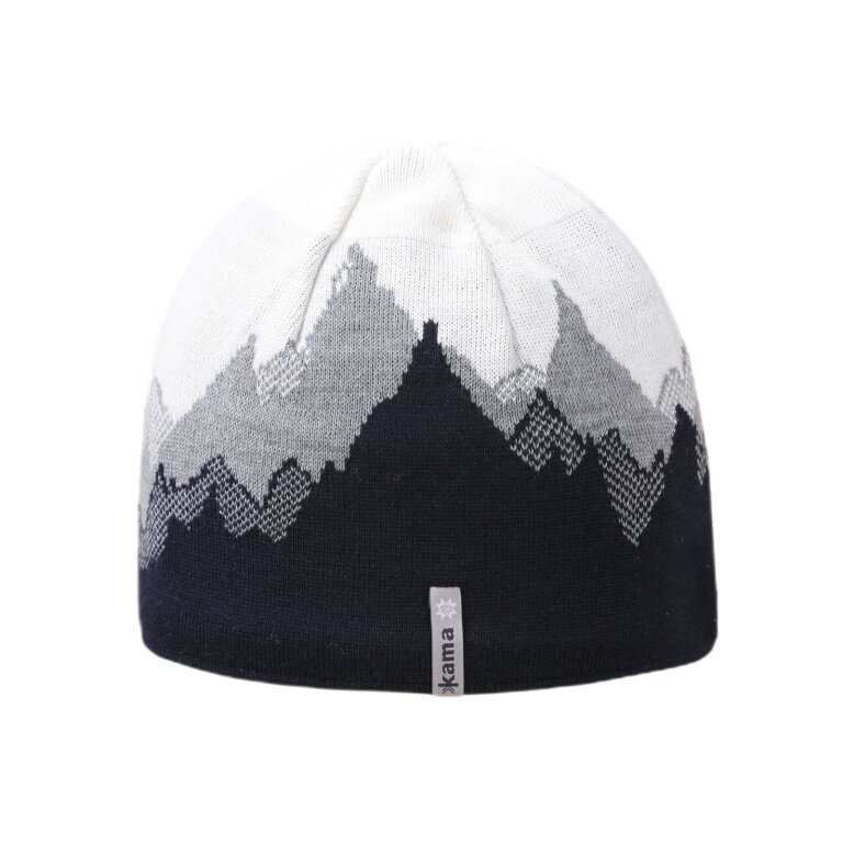 Kama knitted hat (beanie) K64 Merino Kamakadze - black/grey/white - 1 piece