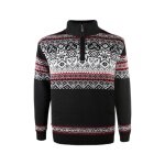 Kama Sweater Pullover 3371 Half Zip with Nordic Pattern (warm, windproof) black men's