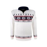 Kama Sweater Pullover 4054 Half Zip (warm, knitted material) white men's