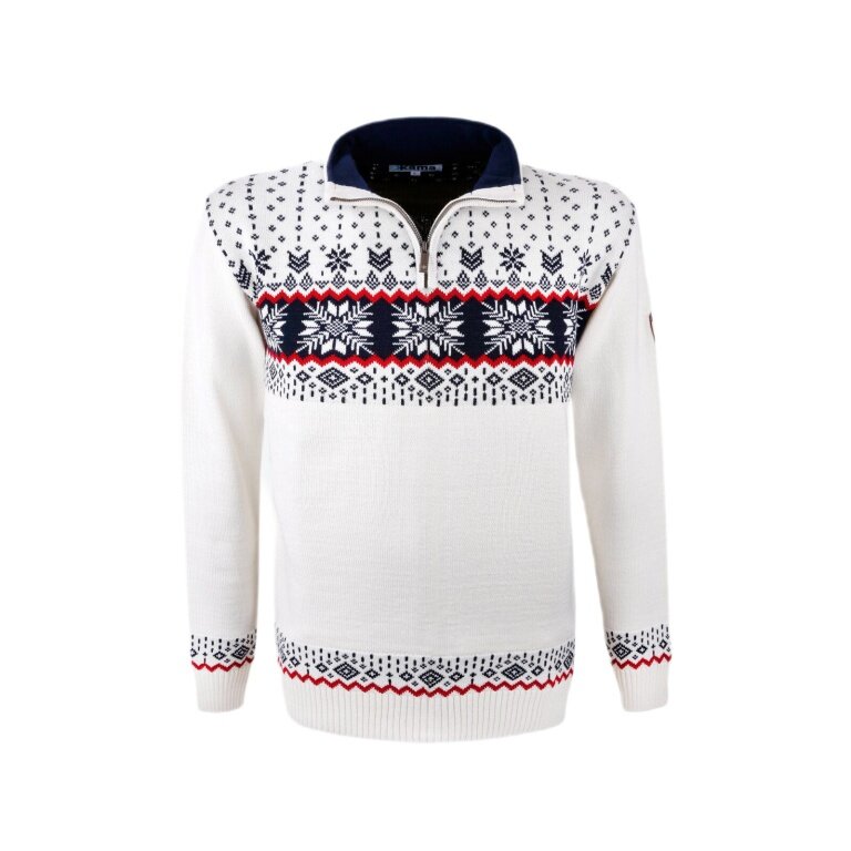 Kama Sweater Pullover 4054 Half Zip (warm, knitted material) white men's