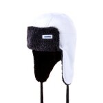 Kama winter hat (ear hat) AW65 Lapon soft shell (windproof) - white/black - 1 piece