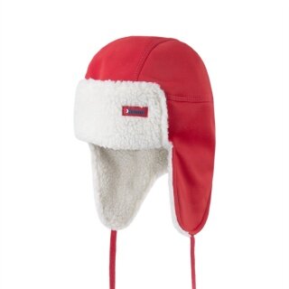 Kama Winter Hat (Ear Hat) AW65 Lapon Soft Shell (windproof) - red/white - 1 piece