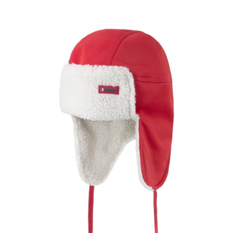 Kama Winter Hat (Ear Hat) AW65 Lapon Soft Shell (windproof) - red/white - 1 piece