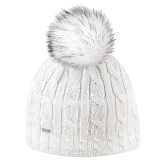 Kama knitted hat (pom-pom) A121 Merino - ladies white - 1 piece